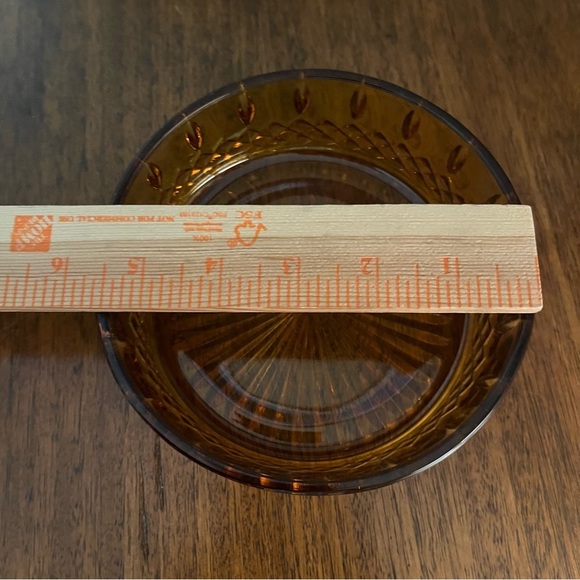 Vintage Amber Glass Bowl, Amber Diamond Bowl, Decorative Glass Bowl, Handcrafted - Picture 6 of 6